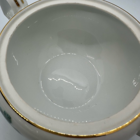 Vintage Narumi Sugar Pot - Fine Chine Green Willow Pagoda - Picture 9 of 10